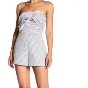 Nasty Gal Pin Striped Romper with Bow